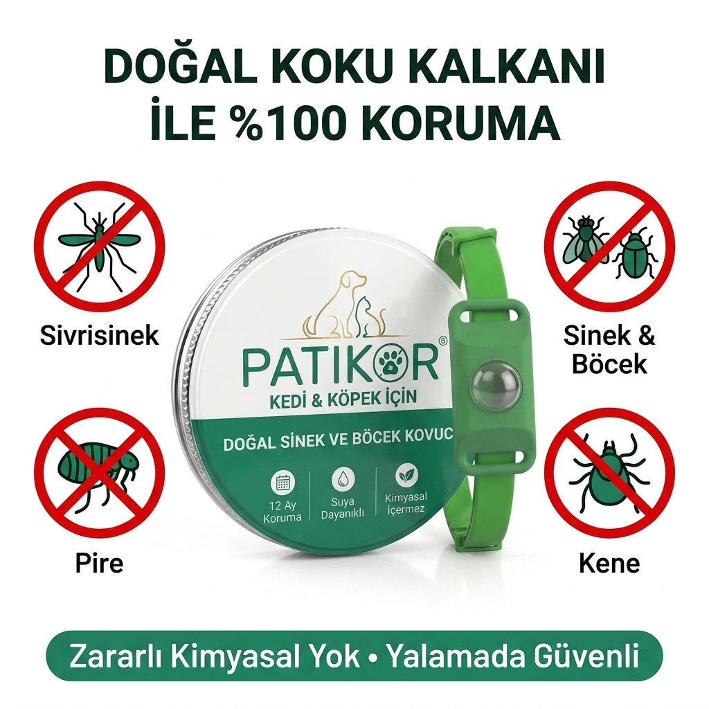 PatiKor™ - Kedi & Köpek İçin Yıl Boyu Sinek ve Böcek Koruyucu