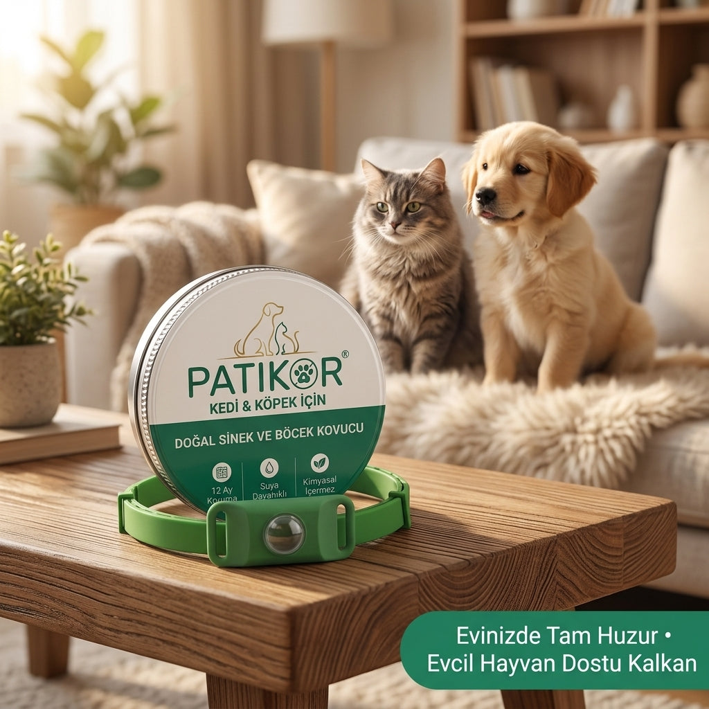 PatiKor™ - Kedi & Köpek İçin Yıl Boyu Sinek ve Böcek Koruyucu